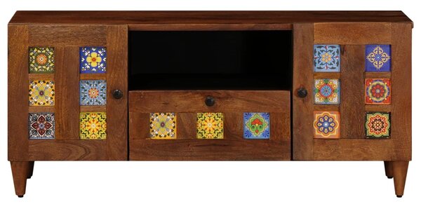 VidaXL TV szekrény fiókkal Dió 105 x 33,5 x 46 cm Tömör Mangófát