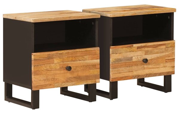 VidaXL Ágytároló szekrény 2 pcs Barna 40 x 33 x 46 cm Tömör Mangófát