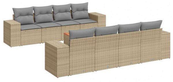 VidaXL Polyrattan Kerti Ülőgarnitúra - 9 részes - Bézs