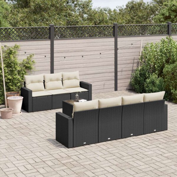 VidaXL Polyrattan Kerti Ülőgarnitúra - 8 részes - Fekete