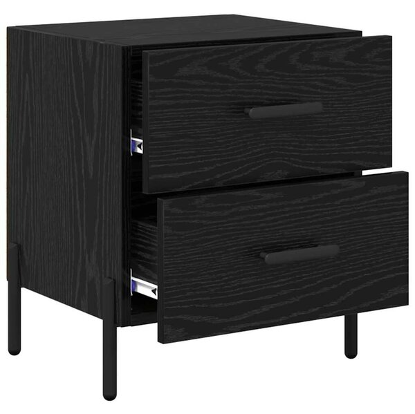 VidaXL Éjjeliszekrény 2 pcs Fekete tölgy 40 x 35 x 47,5 cm Faanyag