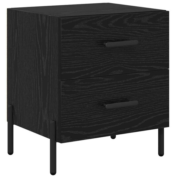 VidaXL Éjjeliszekrény 2 pcs Fekete tölgy 40 x 35 x 47,5 cm Faanyag