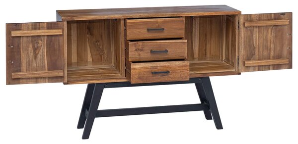 VidaXL TV állvány fiókkal Természetes 110 x 30 x 75 cm Tömör Teakfa