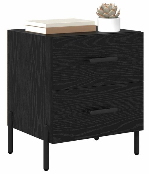 VidaXL Éjjeliszekrény 2 pcs Fekete tölgy 40 x 35 x 47,5 cm Faanyag