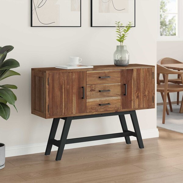 VidaXL TV állvány fiókkal Természetes 110 x 30 x 75 cm Tömör Teakfa