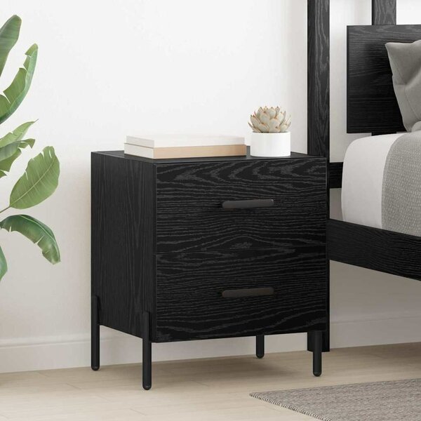 VidaXL Éjjeliszekrény 2 pcs Fekete tölgy 40 x 35 x 47,5 cm Faanyag