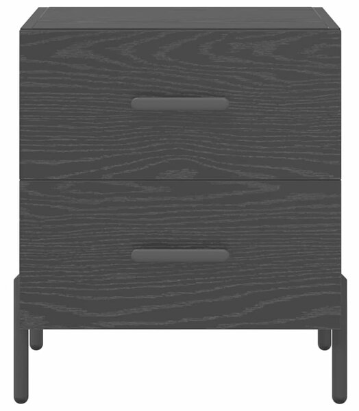 VidaXL Éjjeliszekrény 2 pcs Fekete tölgy 40 x 35 x 47,5 cm Faanyag