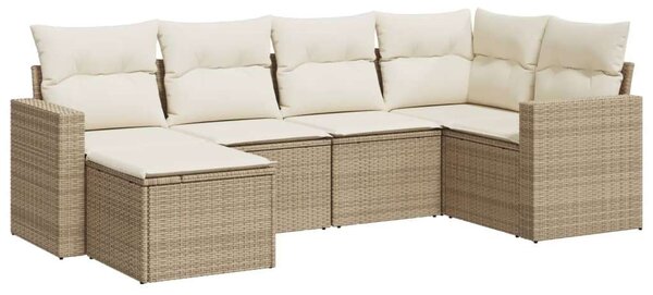 VidaXL Polyrattan Kerti Ülőgarnitúra - 6 részes - Bézs