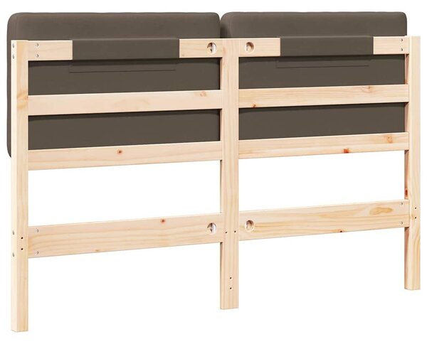 VidaXL Kárpitozott fejtámla Barna és taupe 160 cm Tömör fenyőfa