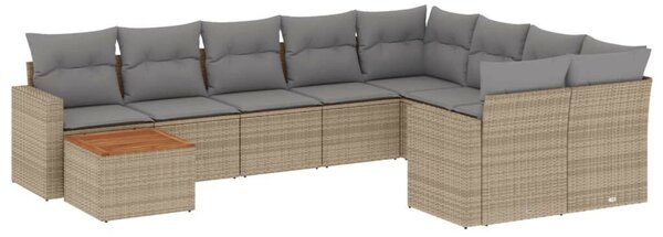 VidaXL Polyrattan Kerti Ülőgarnitúra - Bézs - 10 részes