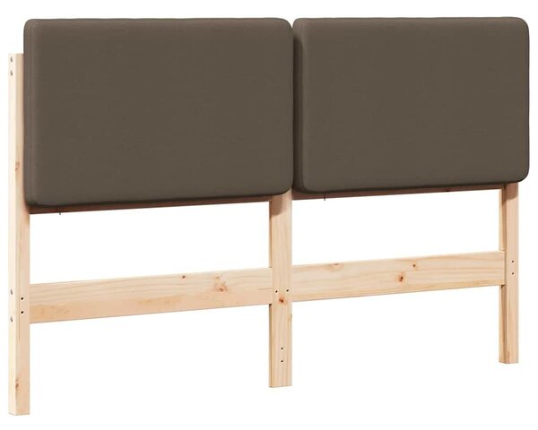VidaXL Kárpitozott fejtámla Barna és taupe 160 cm Tömör fenyőfa