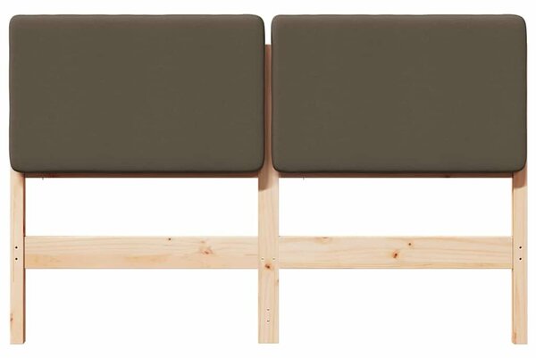 VidaXL Kárpitozott fejtámla Barna és taupe 160 cm Tömör fenyőfa