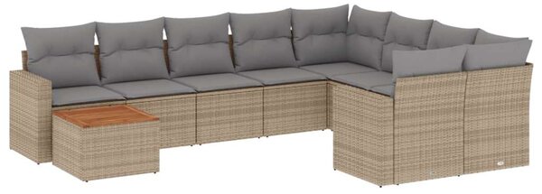 VidaXL Polyrattan Kerti Ülőgarnitúra - Bézs - 10 részes