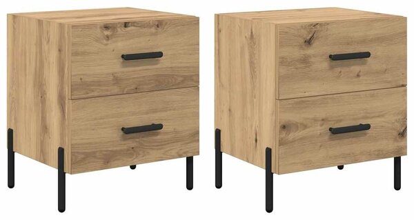 VidaXL Éjjeliszekrény 2 pcs Artisan tölgy 40 x 35 x 47,5 cm Faanyag