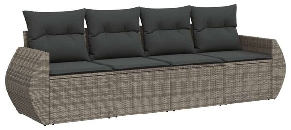 VidaXL Polyrattan Kerti Ülőgarnitúra - 4 részes - Szürke