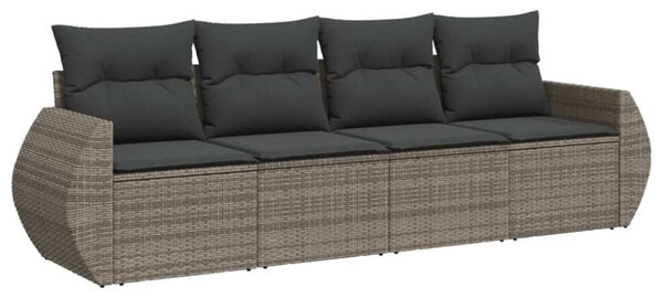 VidaXL Polyrattan Kerti Ülőgarnitúra - 4 részes - Szürke