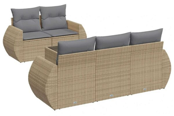 VidaXL Polyrattan Kerti Ülőgarnitúra - 6 részes - Bézs
