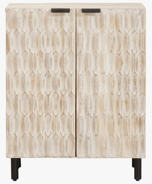 VidaXL Széf Fehér mosott felület 60 x 33,5 x 75 cm Tömör Mangófát