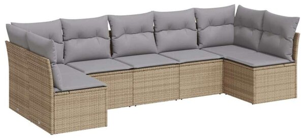 VidaXL Polyrattan Kerti Ülőgarnitúra - 7 részes - Bézs