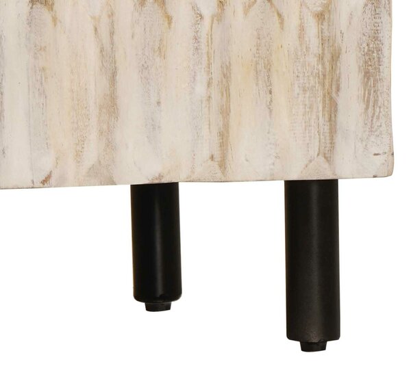 VidaXL Széf Fehér mosott felület 60 x 33,5 x 75 cm Tömör Mangófát