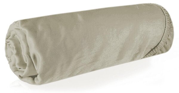 Nova3 pamut-szatén gumis lepedő Bézs 100x200 cm +25 cm