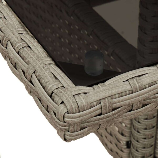 Polyrattan Kerti Étkezőgarnitúra - 3 részes - Szürke