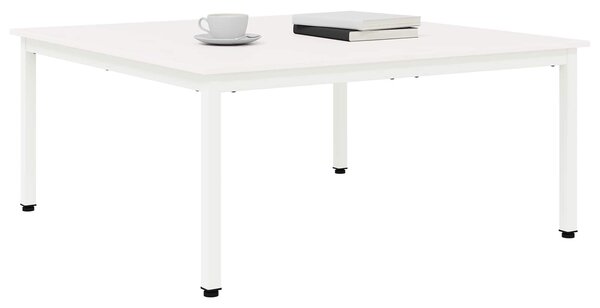 VidaXL Dohányzóasztal Fehér 100 x 100 x 45 cm Tömör fenyőfa