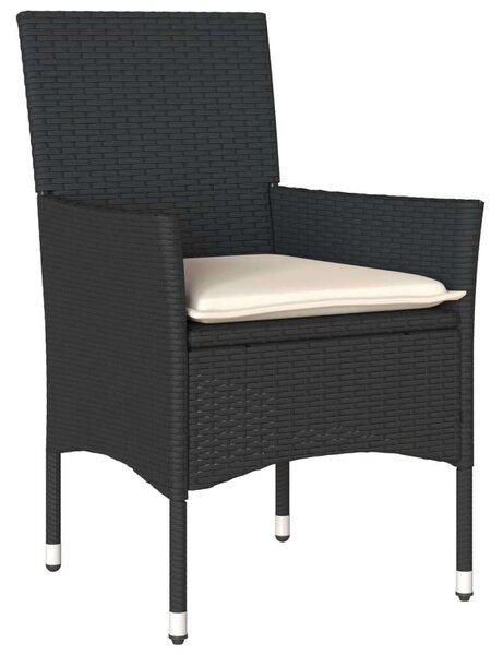 VidaXL - 2 Személyes Kerti Étkezőgarnitúra - Polyrattan/Akácfa - Fekete