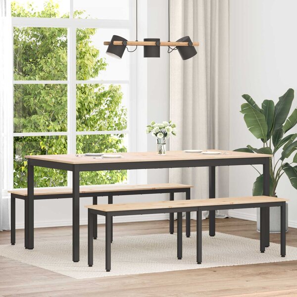 VidaXL pad Természetes 160 x 35 x 45 cm Tömör fenyőfa