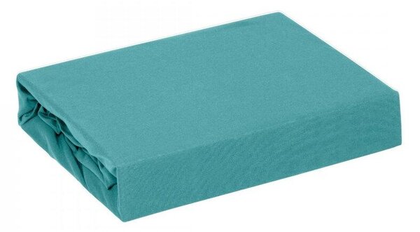 Adela jersey pamut gumis lepedő Türkiz 90x200 cm +25 cm
