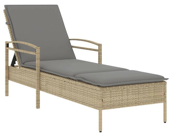 VidaXL Napozóágy - Polyrattan - Bézs - 200cm