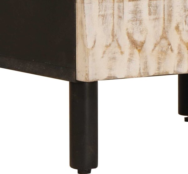 VidaXL Éjjeliszekrény 2 pcs Fehér 40 x 33 x 46 cm Tömör Mangófát