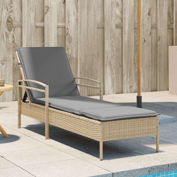 VidaXL Napozóágy - Polyrattan - Bézs - 200cm