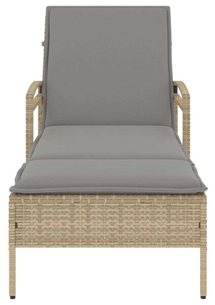 VidaXL Napozóágy - Polyrattan - Bézs - 200cm