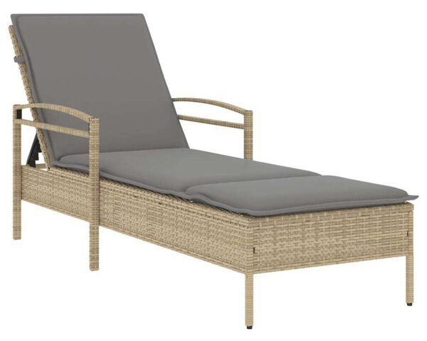 VidaXL Napozóágy - Polyrattan - Bézs - 200cm