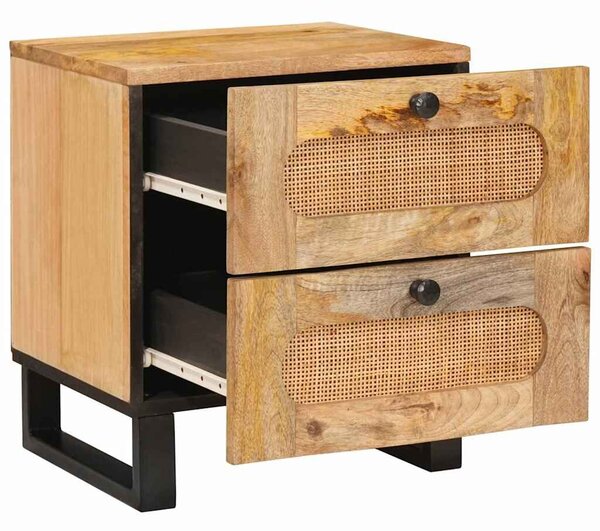 VidaXL Éjjeliszekrény fiókkal 2 pcs Természetes 40 x 33,5 x 46 cm