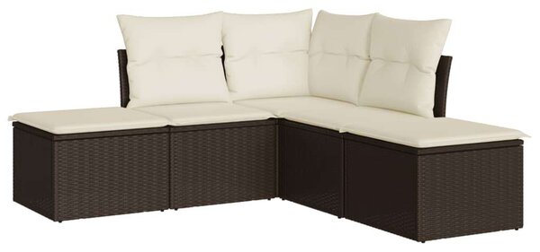 VidaXL 5 Részes Polyrattan Kerti Ülőgarnitúra - Barna