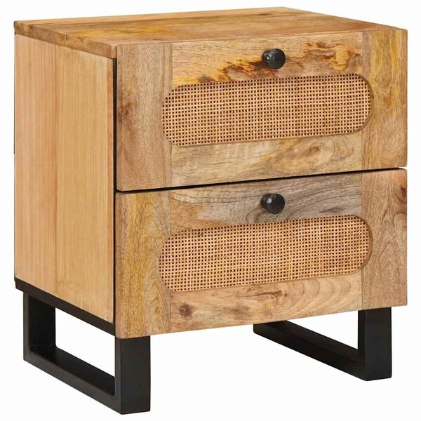 VidaXL Éjjeliszekrény fiókkal 2 pcs Természetes 40 x 33,5 x 46 cm