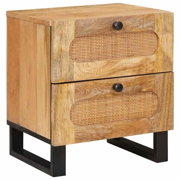 VidaXL Éjjeliszekrény fiókkal 2 pcs Természetes 40 x 33,5 x 46 cm