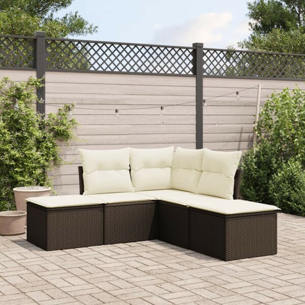 VidaXL 5 Részes Polyrattan Kerti Ülőgarnitúra - Barna
