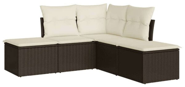 VidaXL 5 Részes Polyrattan Kerti Ülőgarnitúra - Barna