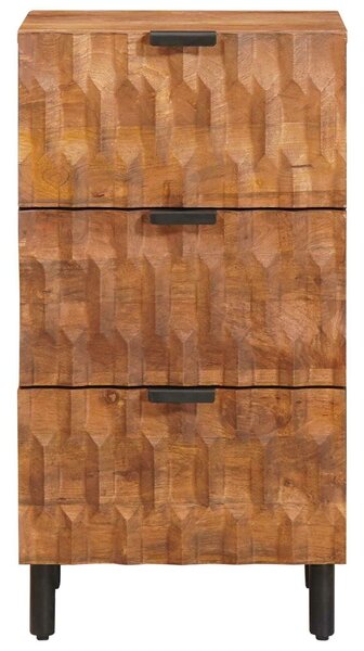 VidaXL Széf fiókkal Akácbarna felület 40 x 33,5 x 75 cm Tömör Mangófát