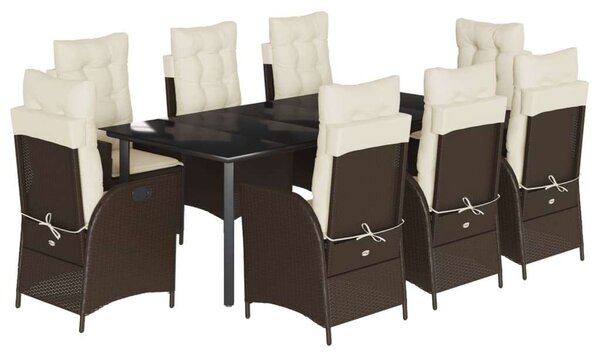 VidaXL Polyrattan Kerti Étkezőgarnitúra - 9 részes