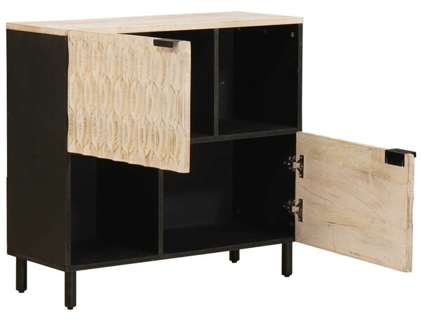 VidaXL Széf Fehér mosott felület 80 x 33,5 x 75 cm Tömör Mangófát