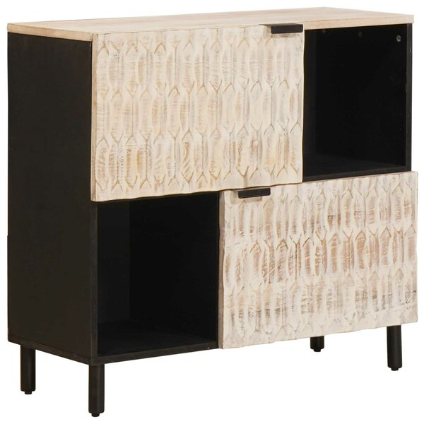 VidaXL Széf Fehér mosott felület 80 x 33,5 x 75 cm Tömör Mangófát