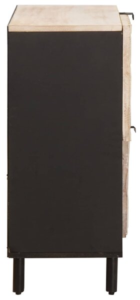 VidaXL Széf Fehér mosott felület 80 x 33,5 x 75 cm Tömör Mangófát