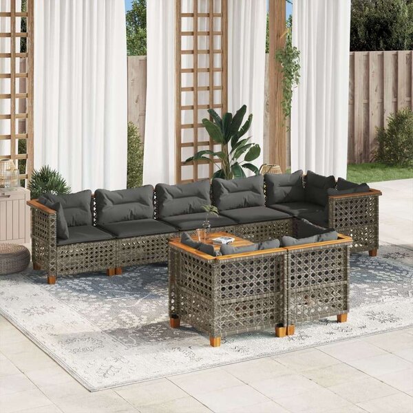 VidaXL Polyrattan Kerti Ülőgarnitúra - 9 részes - Szürke