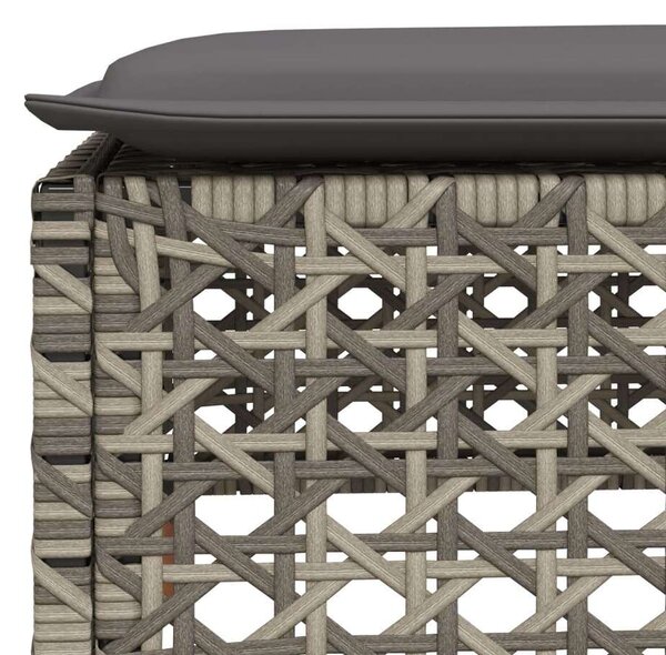 Polyrattan Kerti Ülőgarnitúra - 7 részes - Szürke