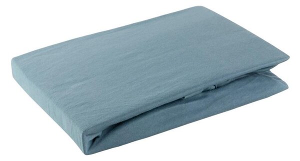 Jersey pamut gumis lepedő Kék 90x200 cm +25 cm