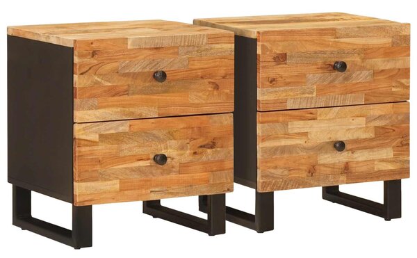 VidaXL Éjjeliszekrény 2 pcs Barna 40 x 33 x 46 cm Tömör Mangófát